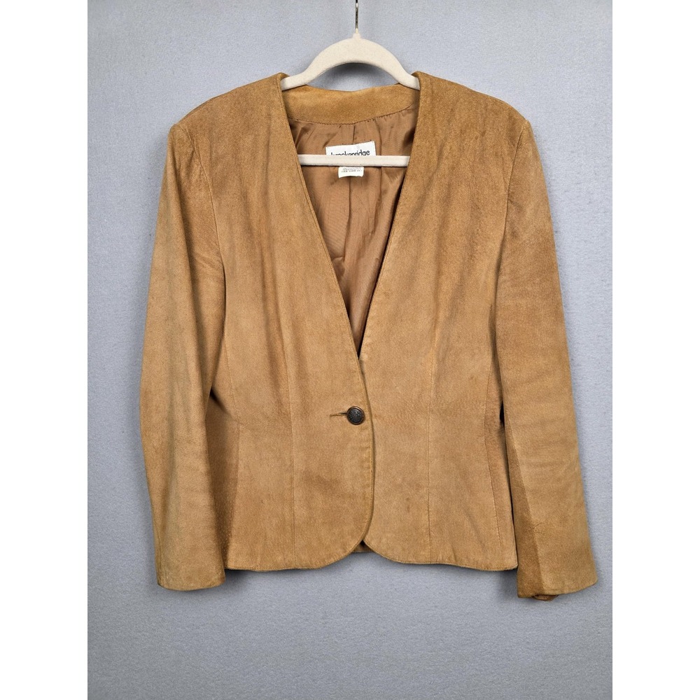 breckenridge Tan Suede Single-Button Blazer